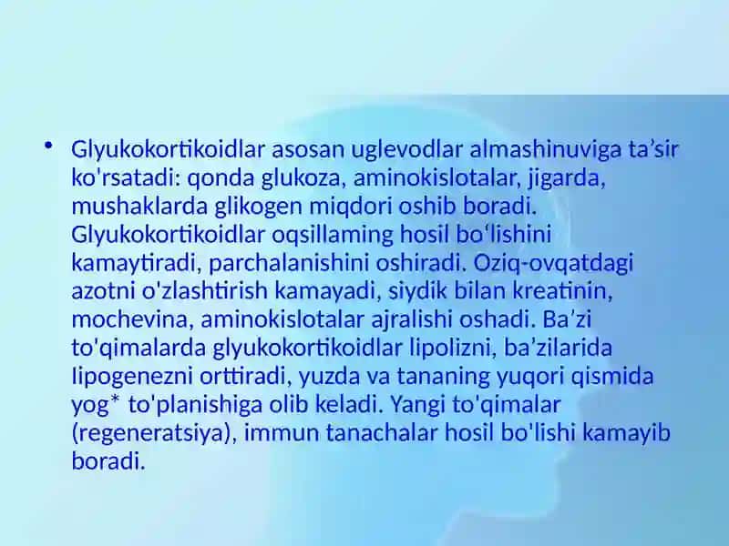 Glyukokortikoidlarninojo`yita`sirlari 4