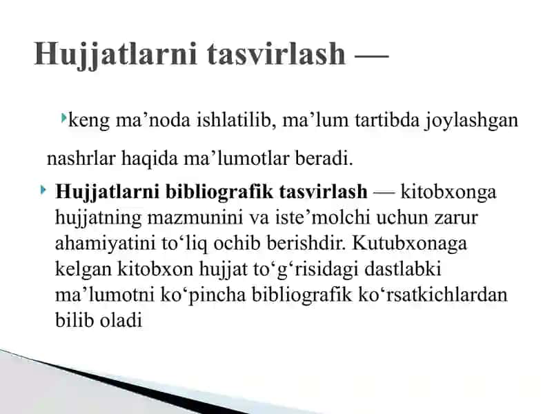 Bibliografik tasvirning nazariy asoslari. Tasvir nazariyasi va metodikasi taraqqiyoti 4