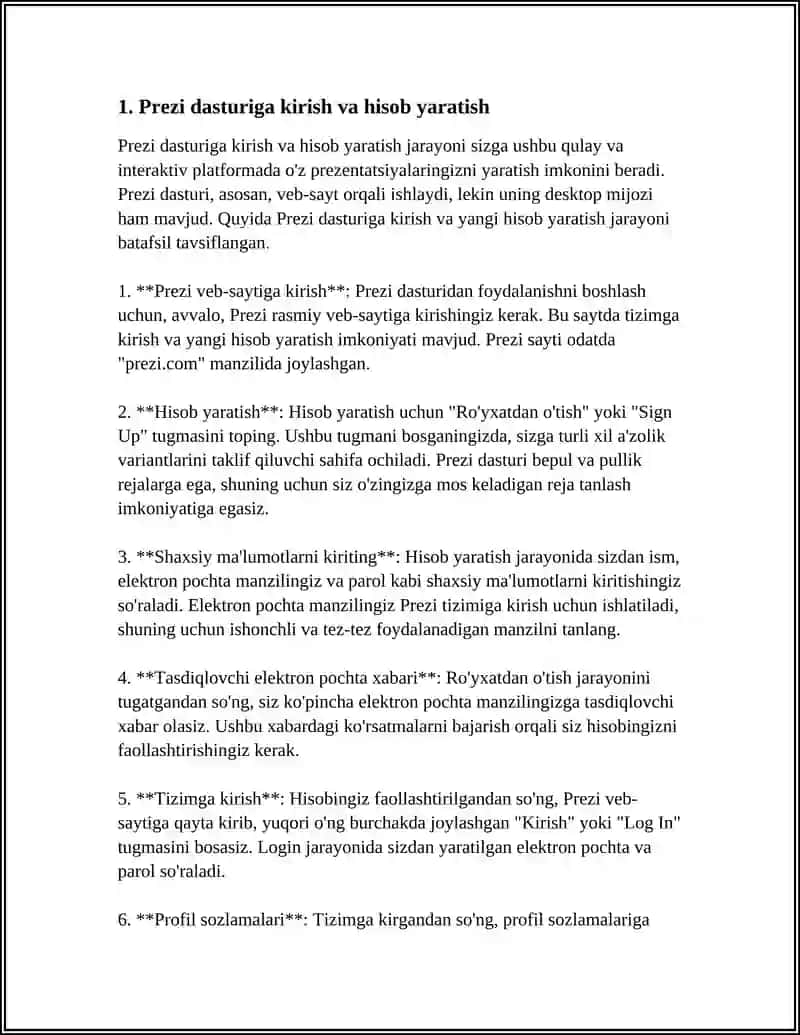 PREZI DASTURI ULARDAN FOYDALANISH ASOSLARI 4