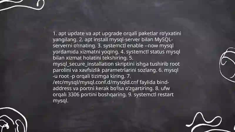 MySQL ma'lumotlar bazasini boshqarish tizimi 4