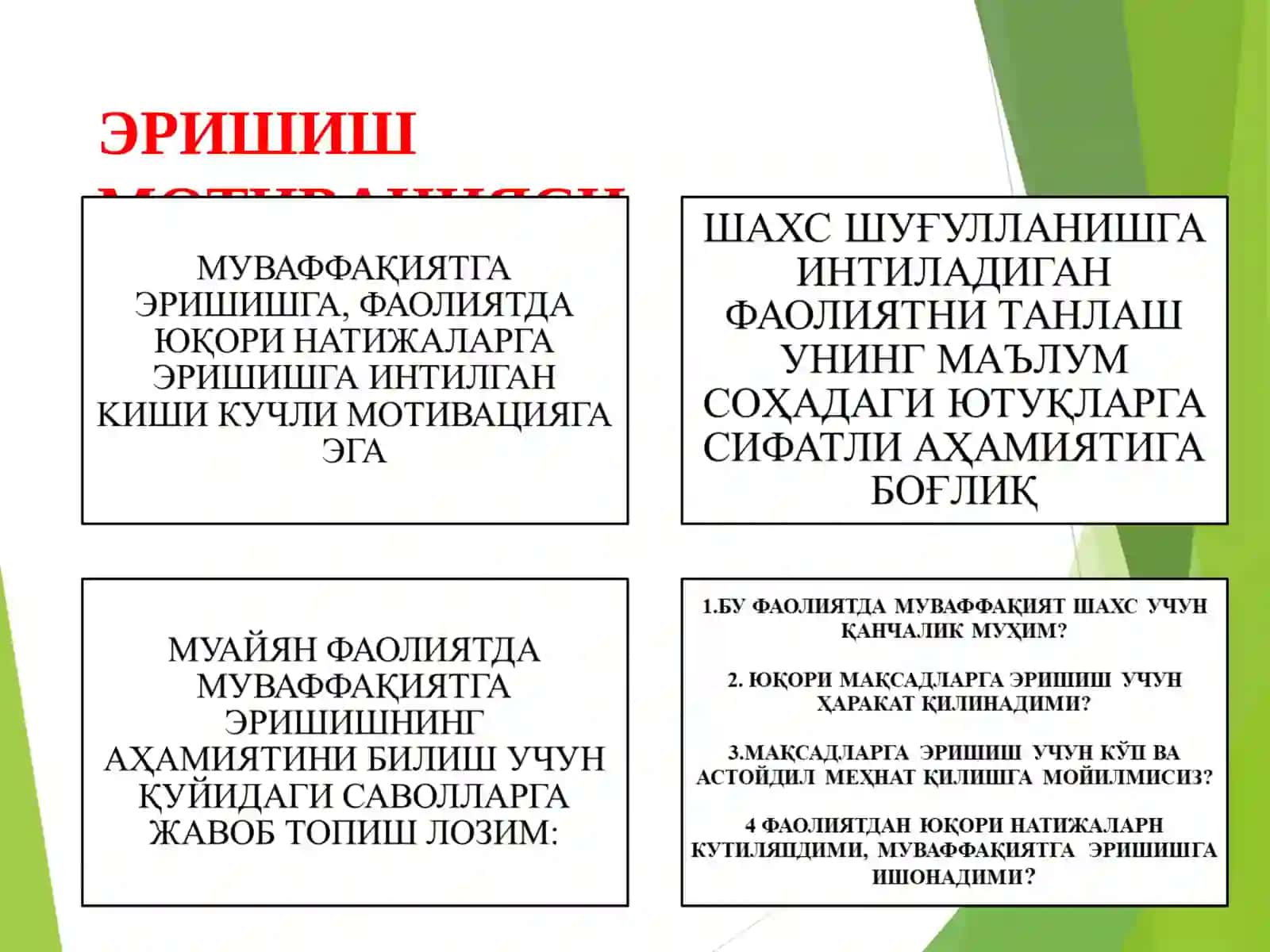 ЭРИШИШ, АФФИЛИЯЦИЯ, ҲУКМРОНЛИК МОТИВАЦИЯЛАРИ 4