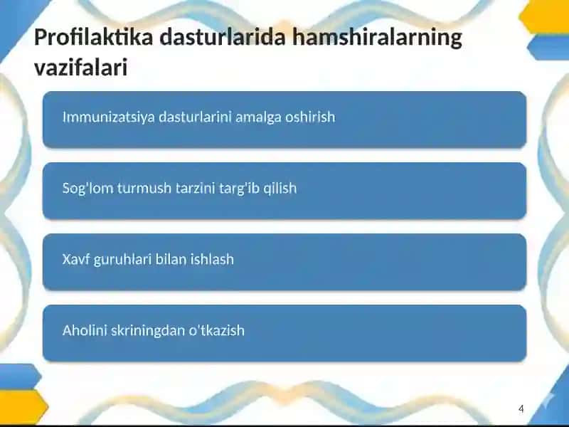 Aholi kasallanishini o'rganish va profilaktikasida hamshiralarning roli 4