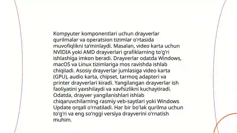 Texnik qurilmalar uchun drayverlar va utilitlar 4