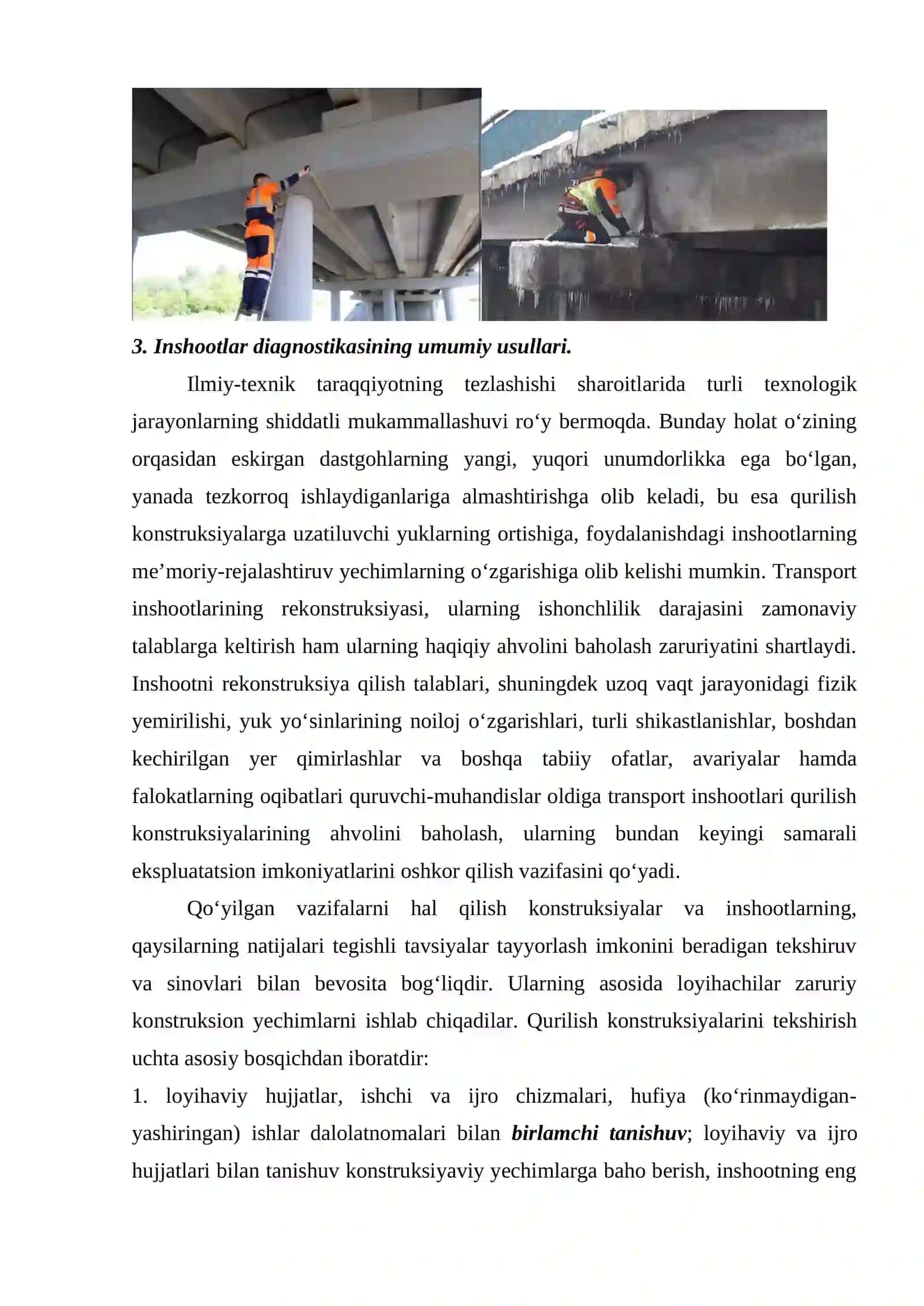 Ko‘priklar texnik diagnostikasining maqsad, vazifa va usullari 4
