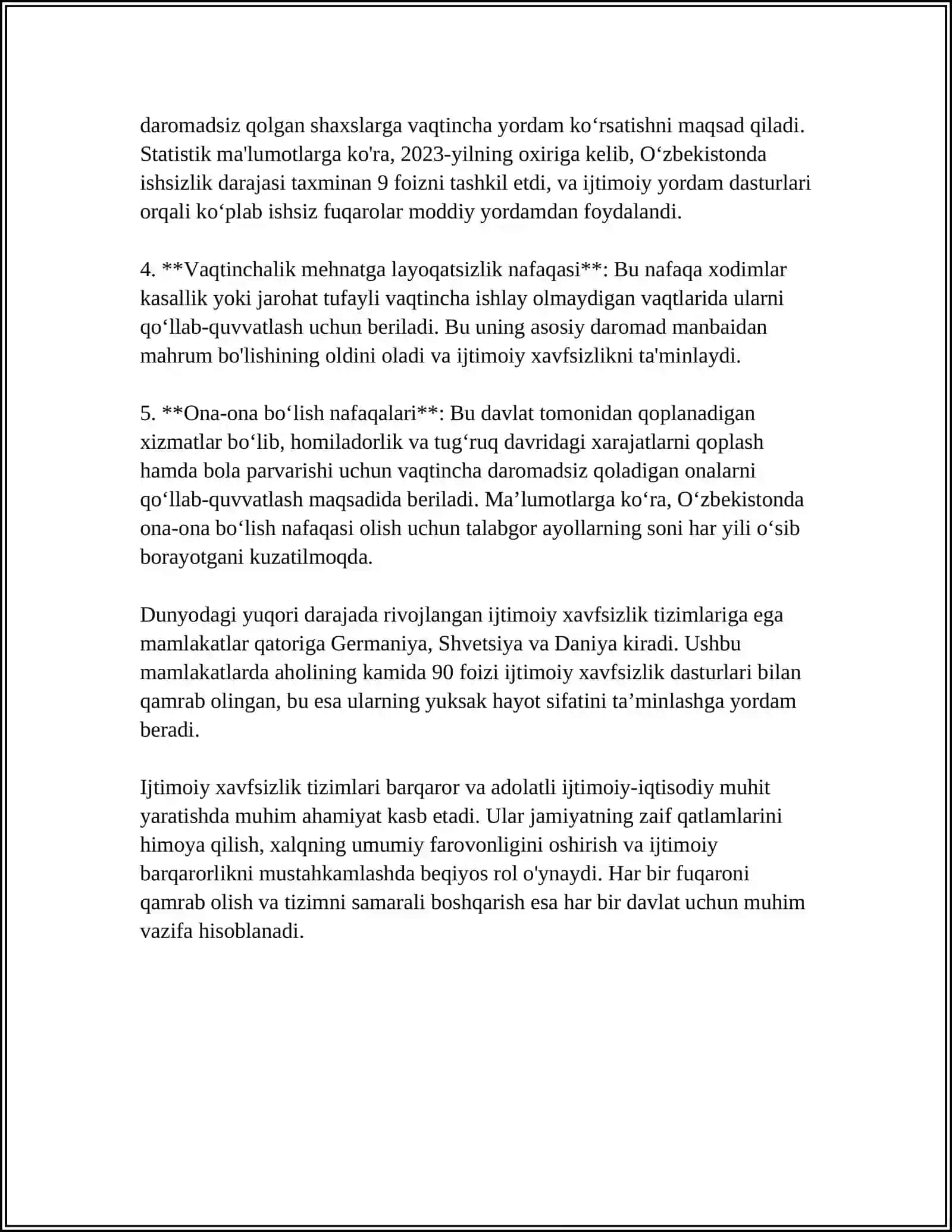 JAMIYATNING IJTIMOIY SOHASI VA DAVLATNING IJTIMOIY SIYOSATI 4