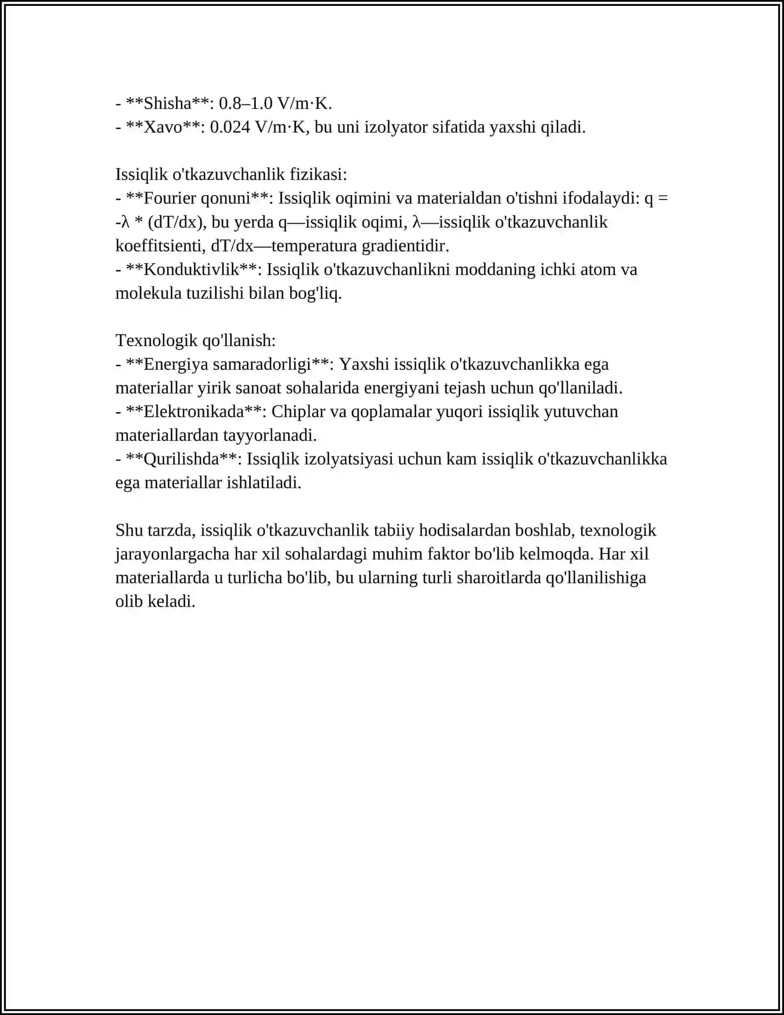 ISHLAB CHIQARISHNING MATERIAL (MODDIY ) ISIQLIK HISOBI 4
