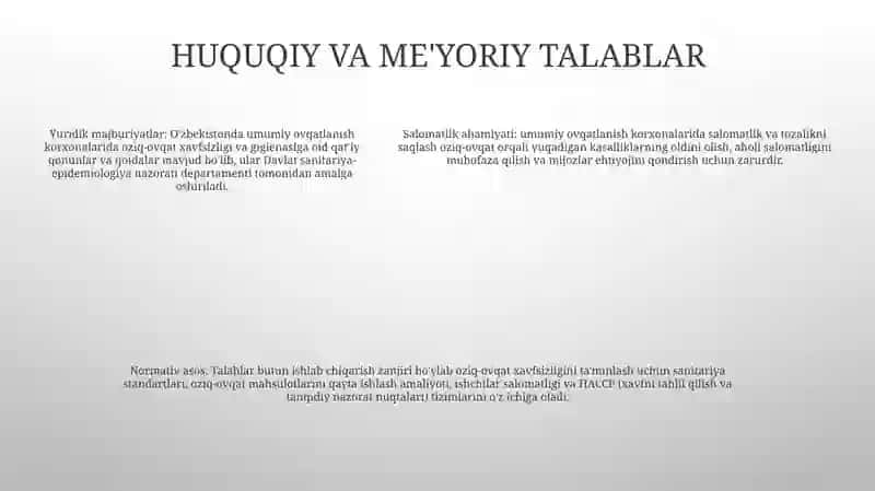 Ovqatlanish Korxonalaridagi Soĝliq Va Tozalikning Mohiyati 4
