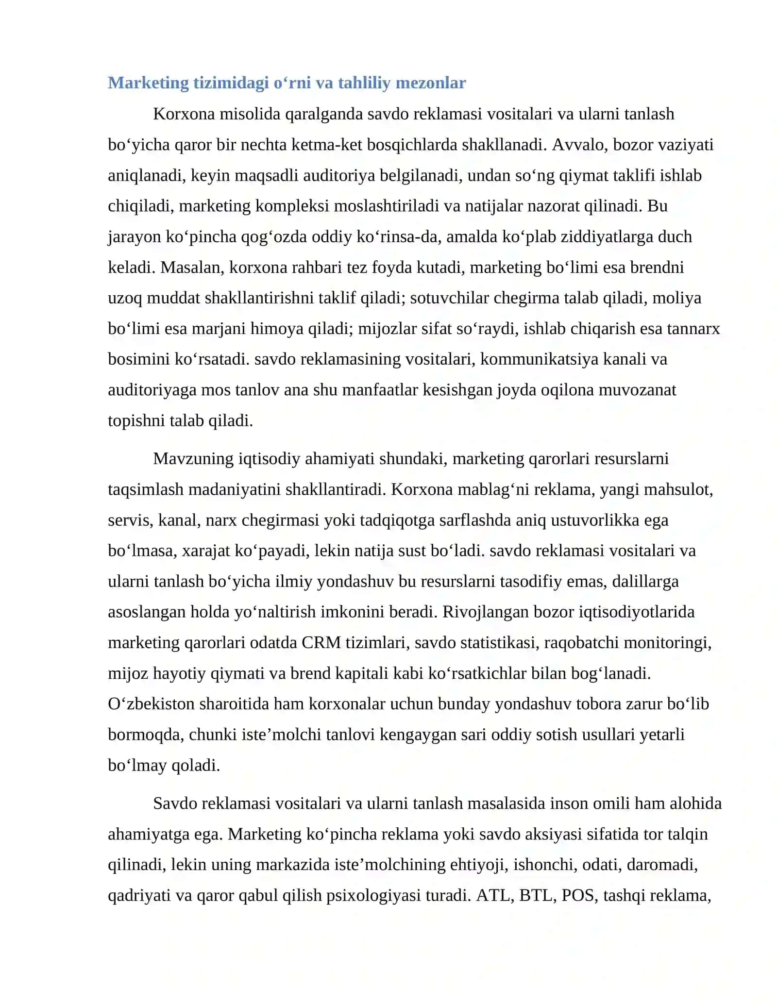 Savdo reklamasi vositalari va ularni tanlash 4