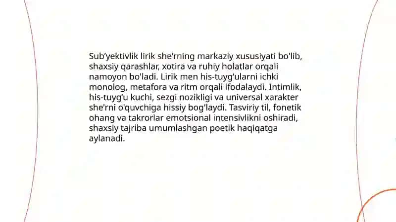 Lirik tur va uning janrlari 4