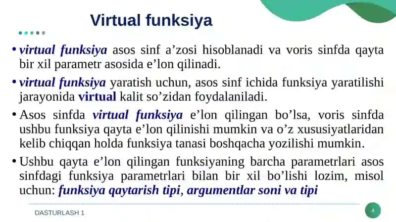 Polimorfizm VA UNING TURLARI 4