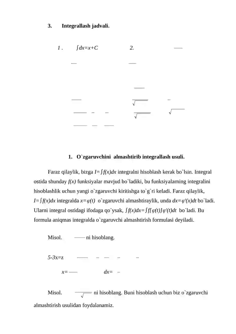 Aniqmas Integralning Asosiy Xossalari 4