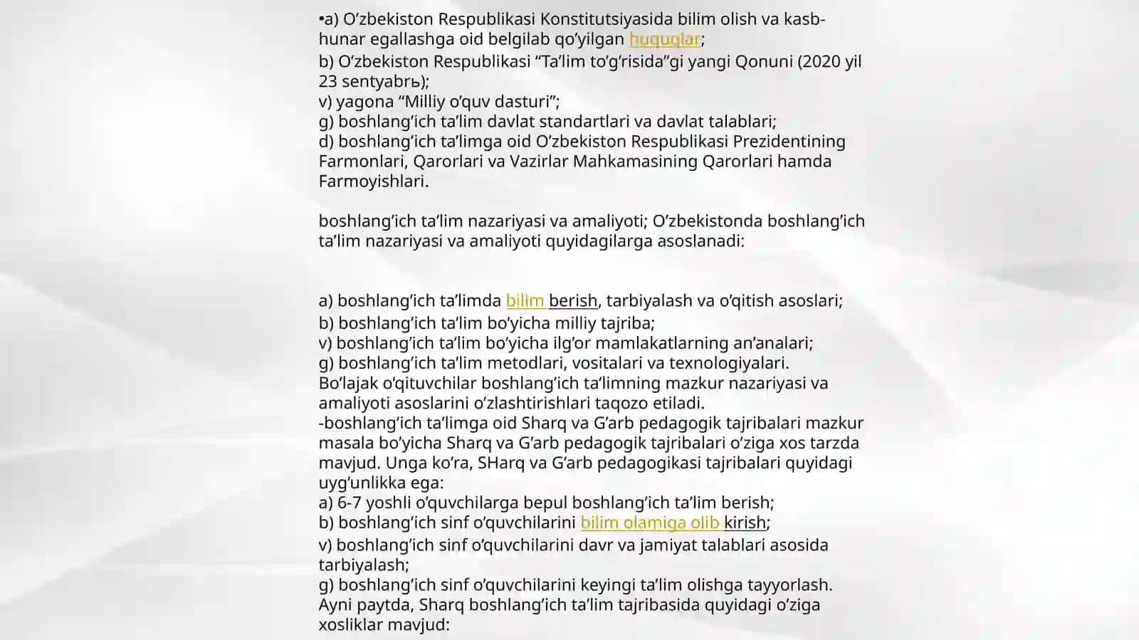 BOSHLANG’ICH TA’LIM PEDAGOGIKASI METODIKASI 4