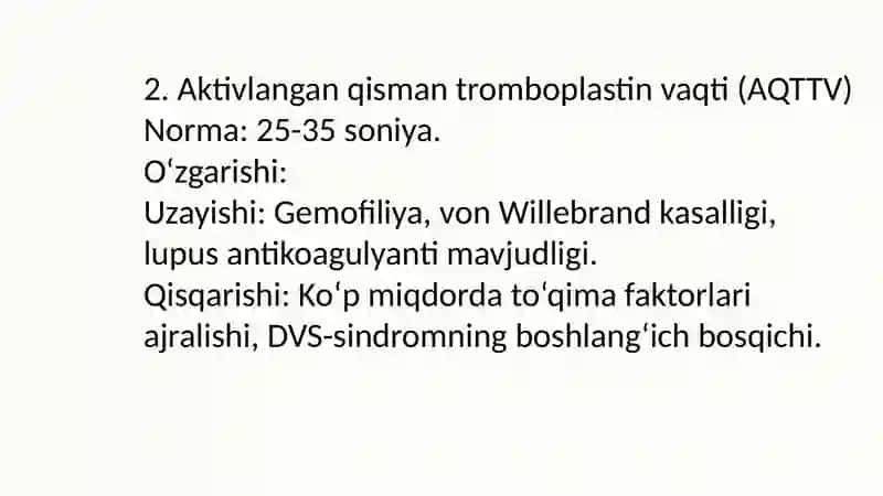 Patologiyada va dori vositalar ta’siridagi qon ivish sistemasiko‘rsatkichlarini o‘zgarishi 4