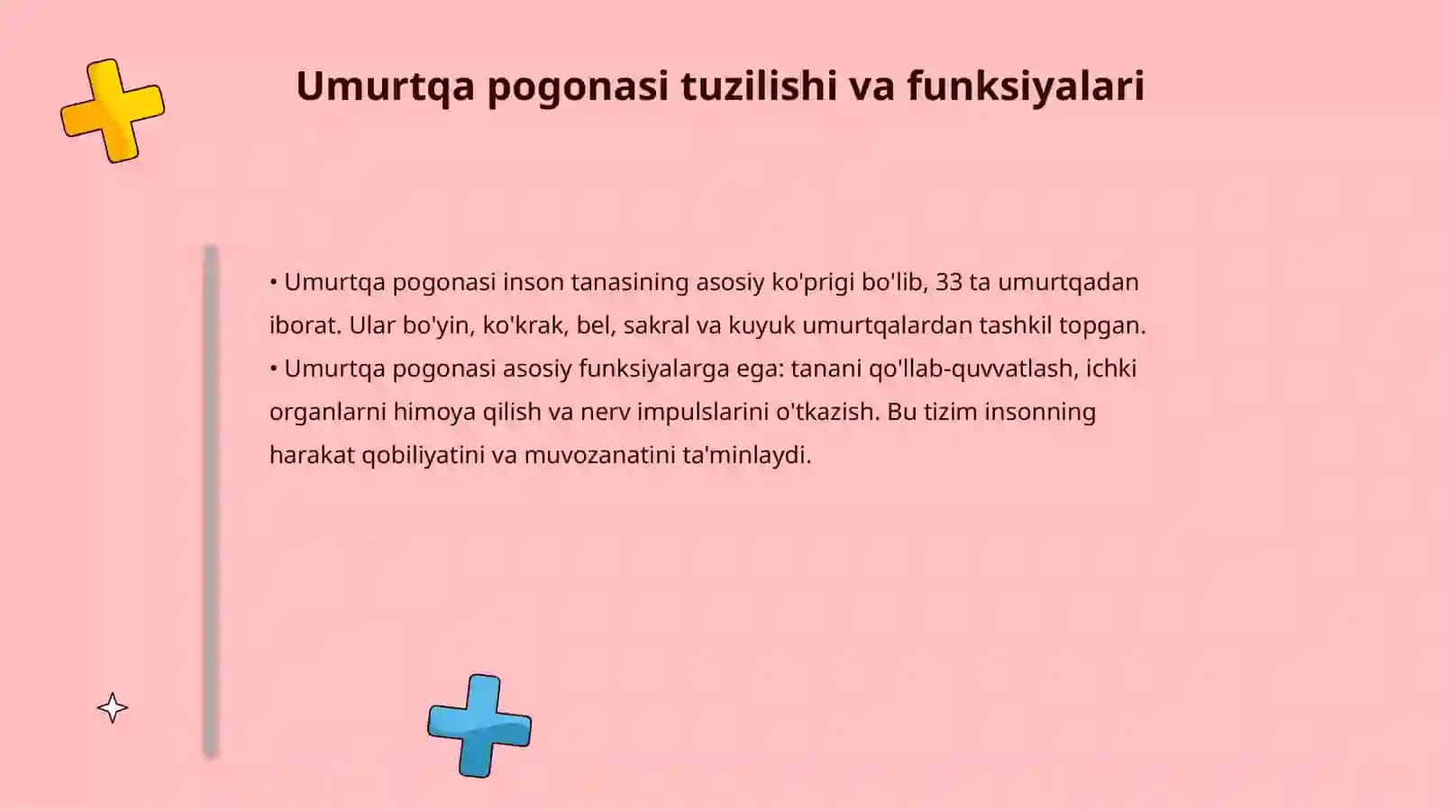 Birlashmalarning klassifikatsiyasi. Umurtqa pogonasi. Ensa-atlant va atlant-oq bogimi. yelka kamari va qol bogimlari. Muskullar klassifikatsiyasi. Bosh va boyin muskullari 4
