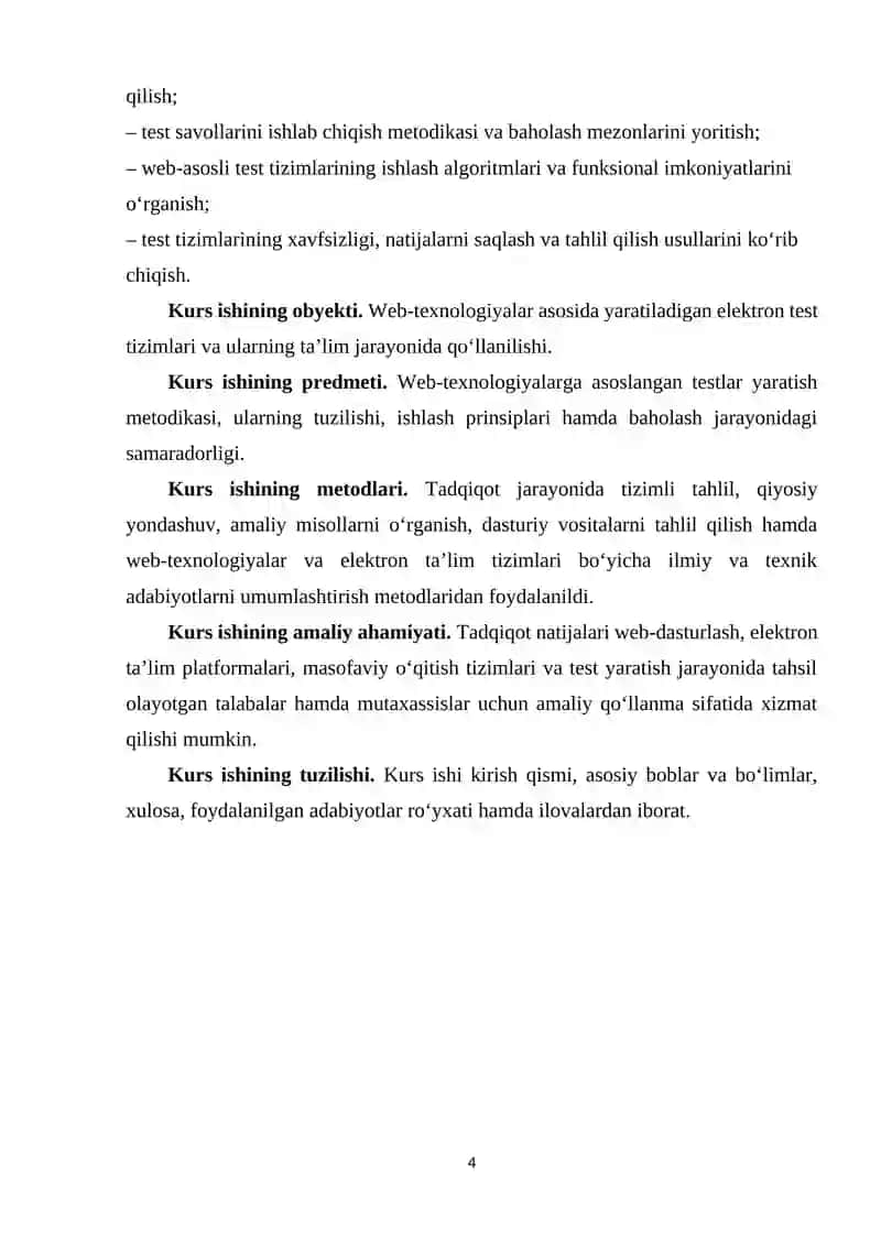 Web-texnologiyalarga asoslangan testlar yaratish metodikasi 4