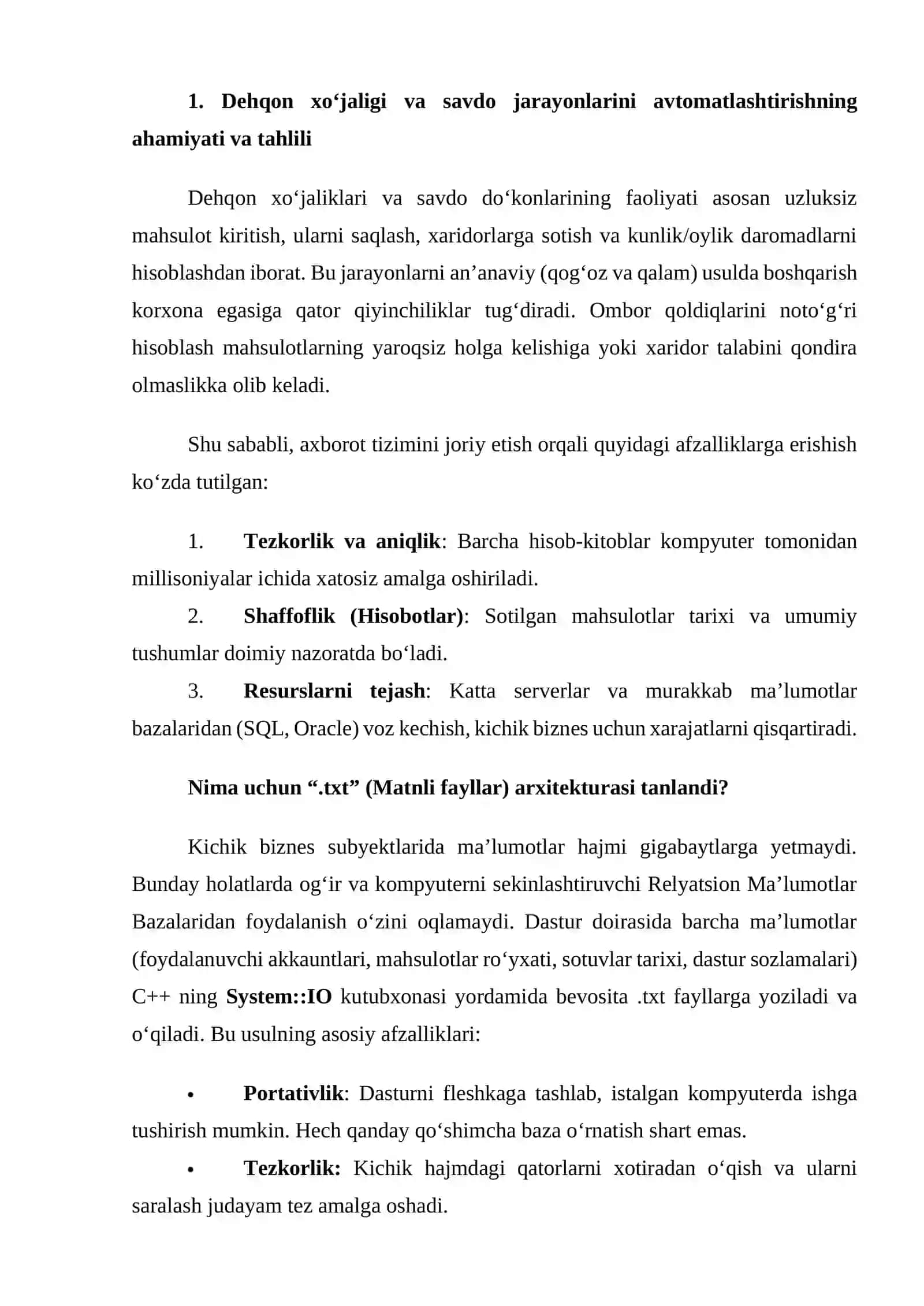 Visual Studio muhitida c++ dasturash tili va windows forms texnologiyasi orqali "Dehqon xo'jaligi mahsulotlari savdosi va hisobini yuritish dastur ilovasini yaratish" mavzusida Kurs ishi 4