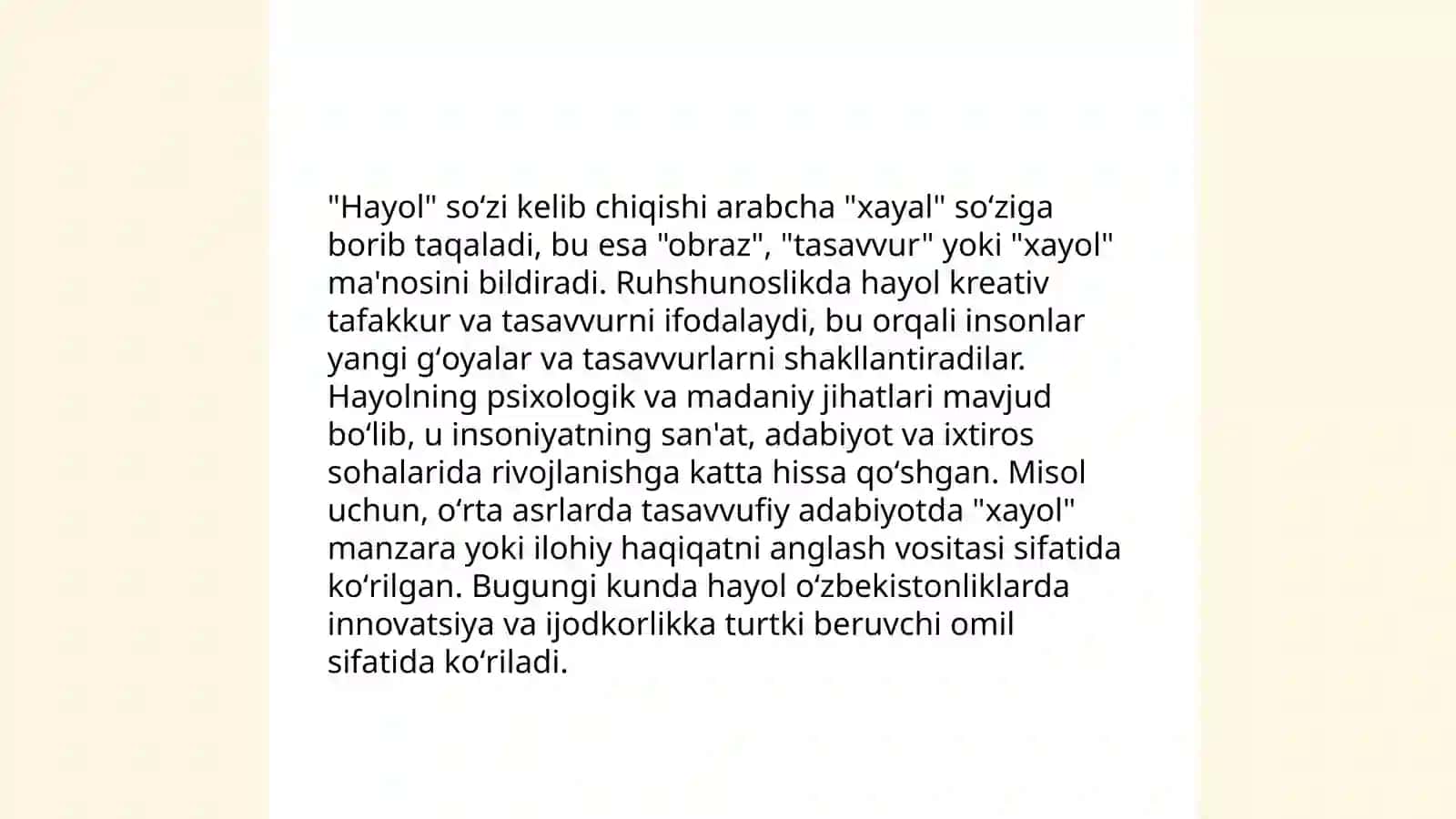 Hayol haqida tushuncha 4