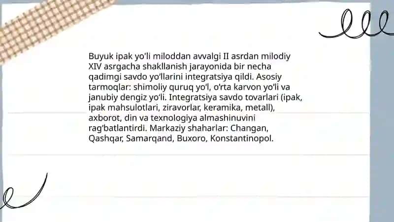 Buyuk ipak yo'lining shakllanish tarixi 4