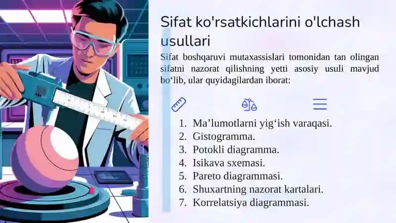 5-mavzu.Mahsulotsifatini boshqarish va tahlil qilishning statistik usullari 4