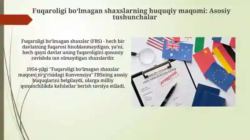 Chet el fuqarolari va fuqaroligi bòlmagan shaxslarning huquqiy holati 4