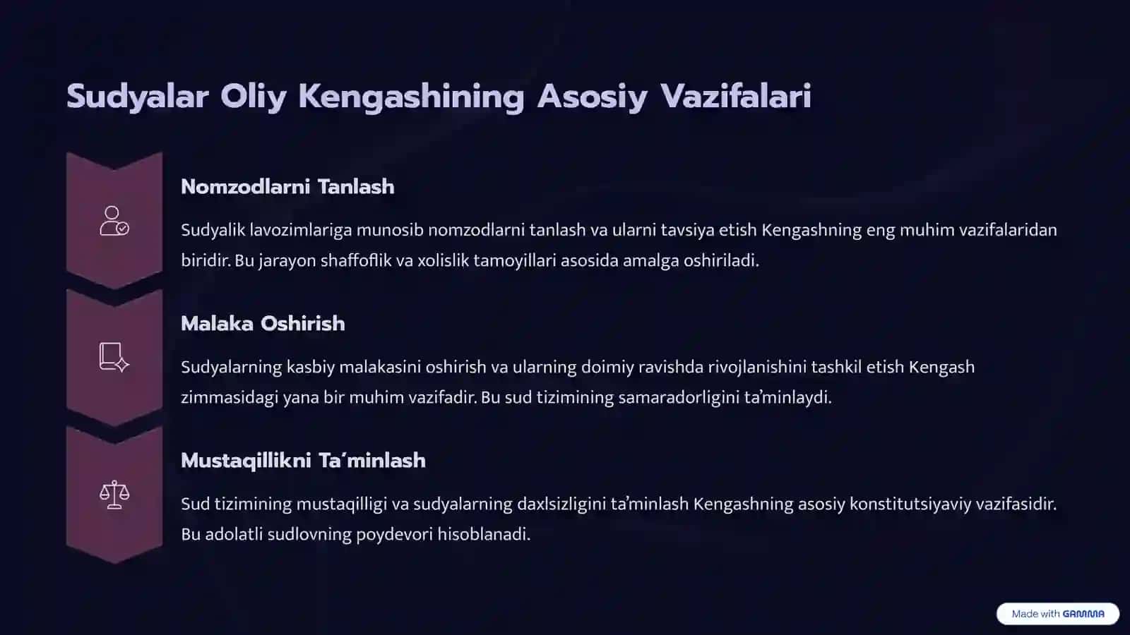 Sudyalar Oliy Kengashi va Sudyalarning Oliy Malaka Hay'atlarining Asosiy Vazifalari 4