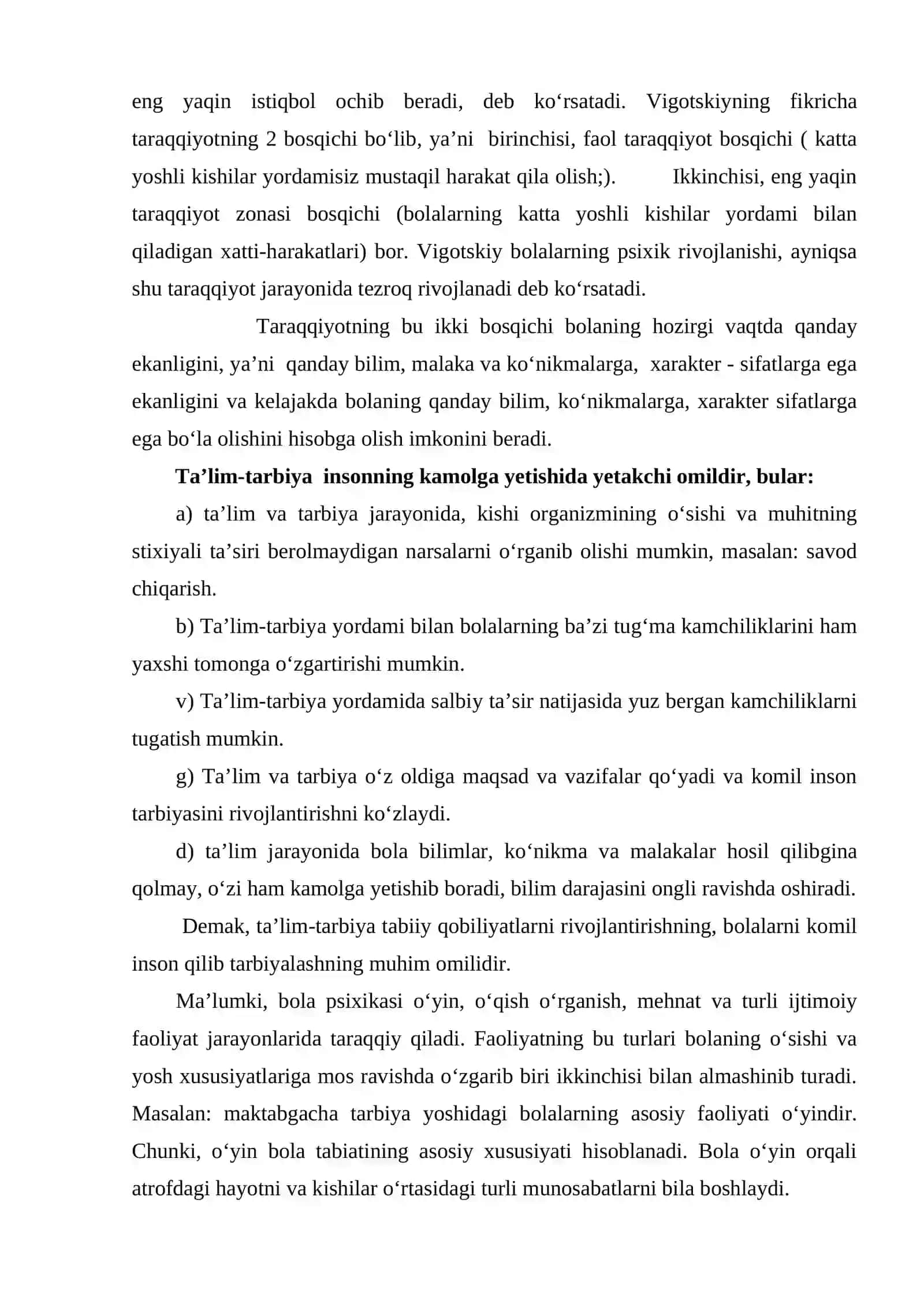 Psixik rivojlanishning asosiy qonuniyatlari 4