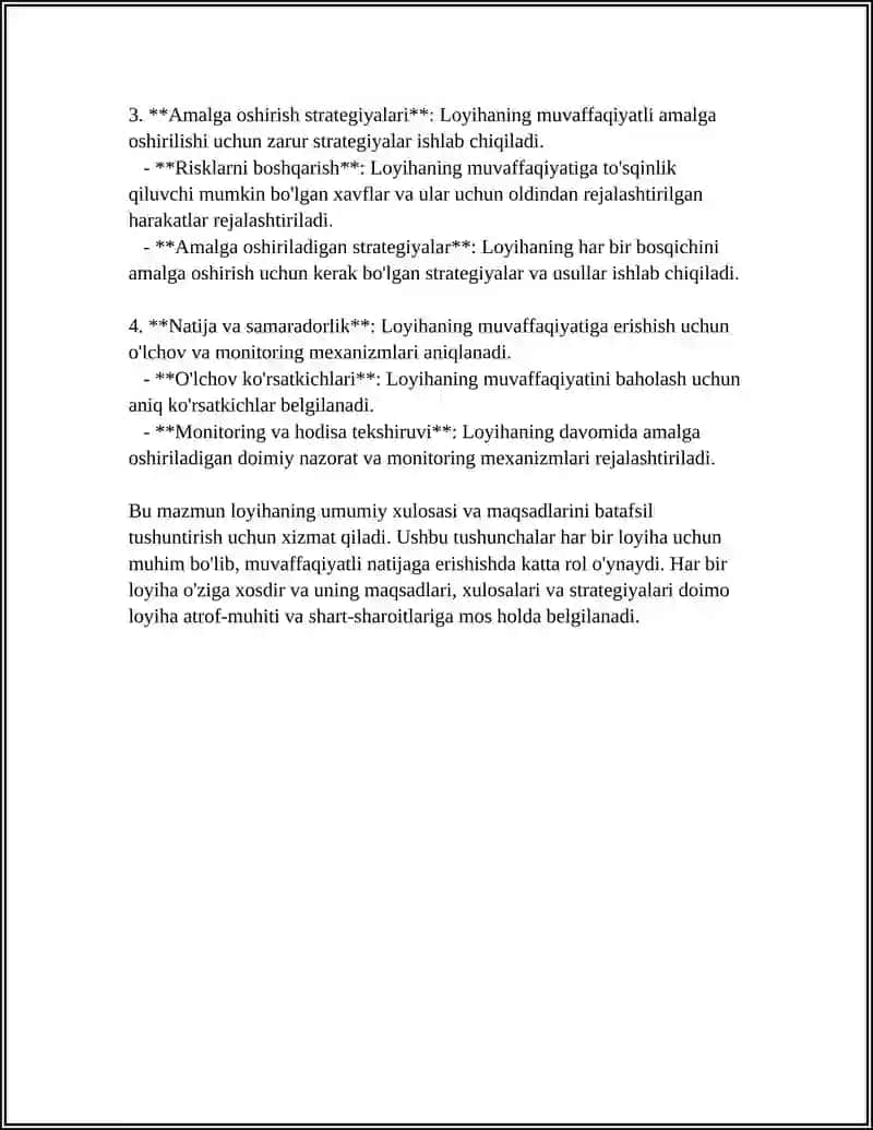 BIZNES-REJANING MAZMUNI VA TARKIBIY QISIMLARI 4