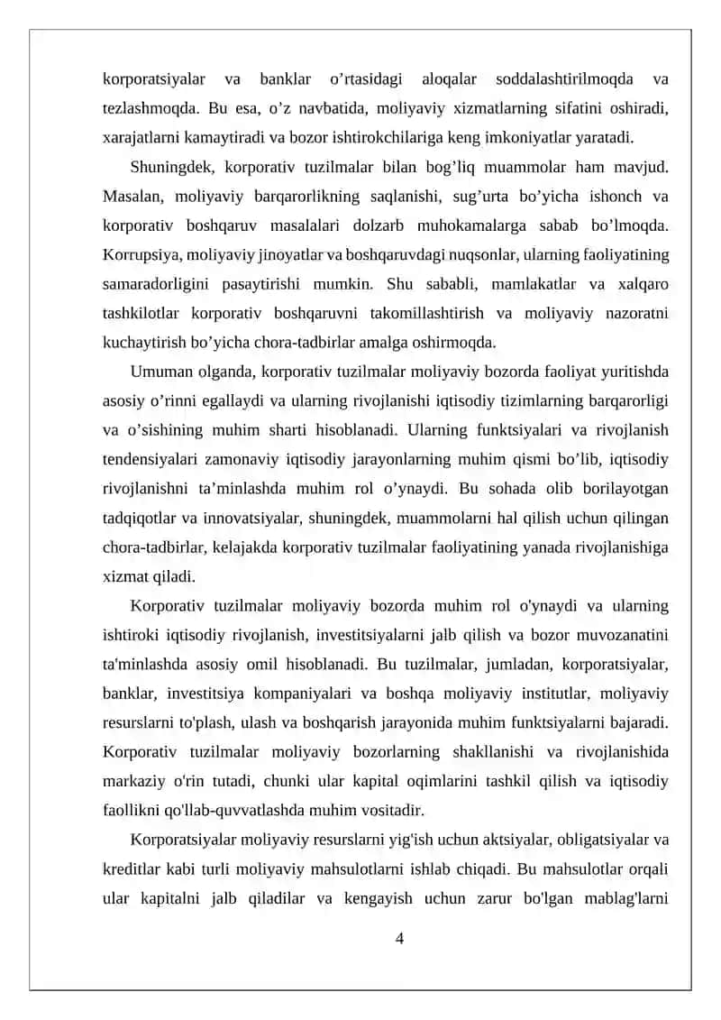 Moliyaviy bozorda korporativ tuzilmalar ishtiroki 4