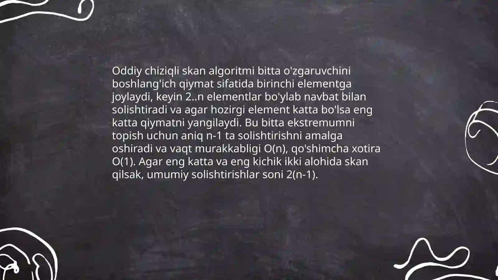 Eng katta va eng kichik elementni topish algoritmi 4