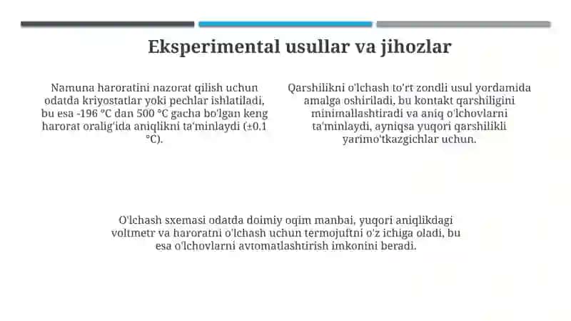 Yarimo'tkazgich elektr o'tkazuvchanlikning temperaturaga bogliqligini aniqlash 4