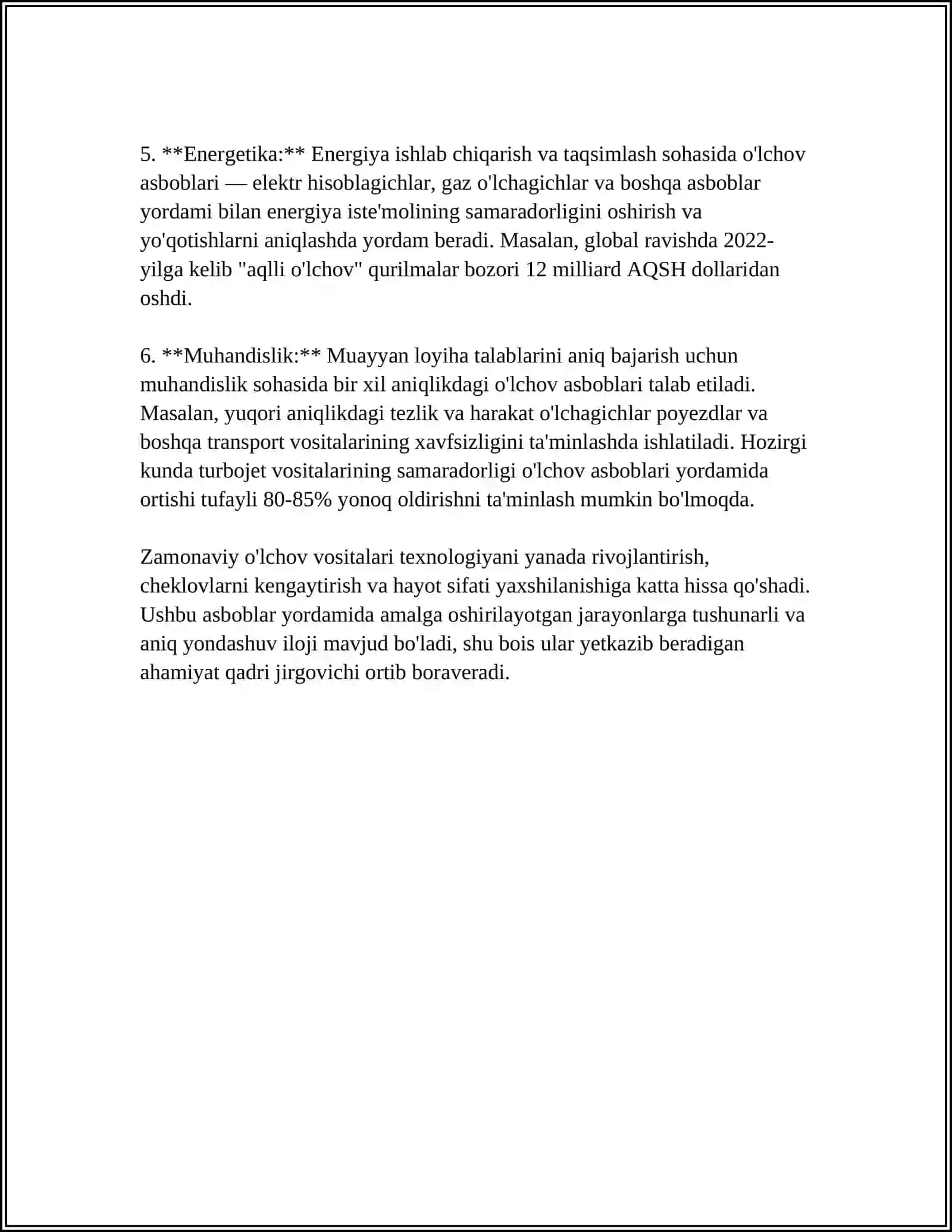 ZAMONAVIY O'LCHOV ASBOBLARI VA ULARNING TAVSIFI 4