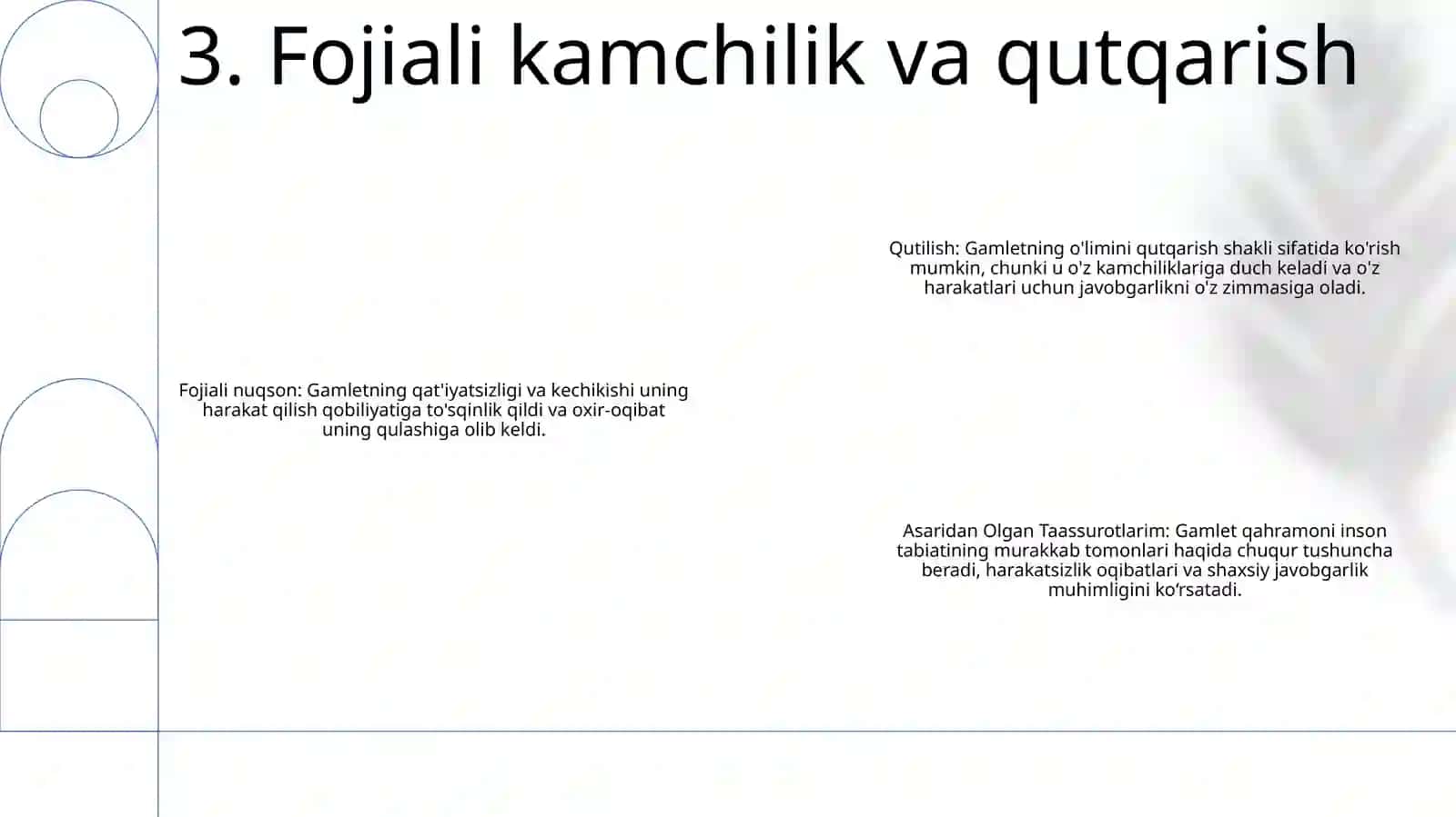 Hamlet Asaridan Olgan Taassurotlarim 4