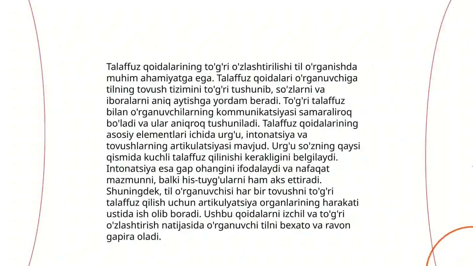 Imlo va talaffuz qoidalarining berilishi 4