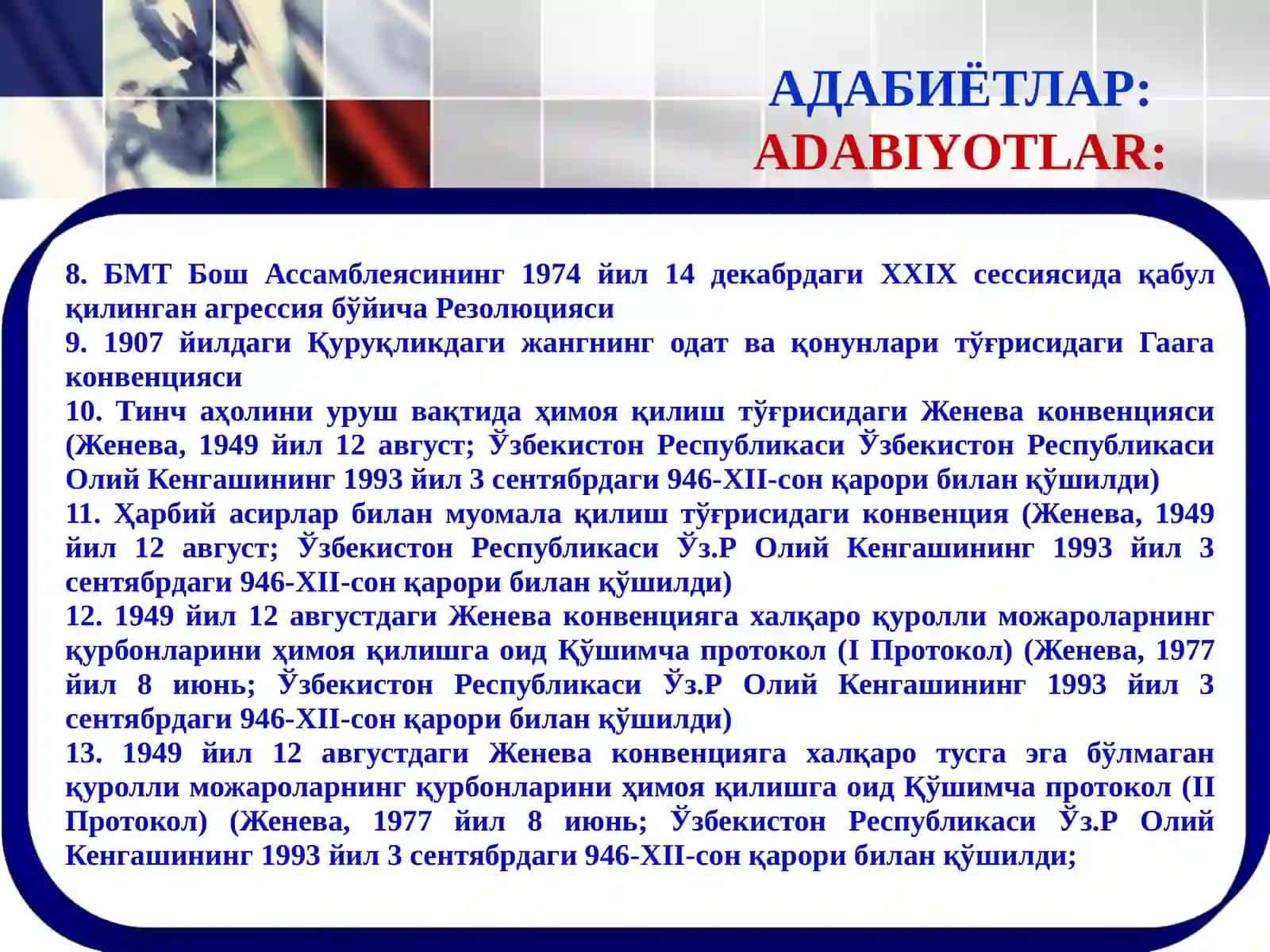 Тинчлик ва хавфсизликка қарши жиноятлар 4