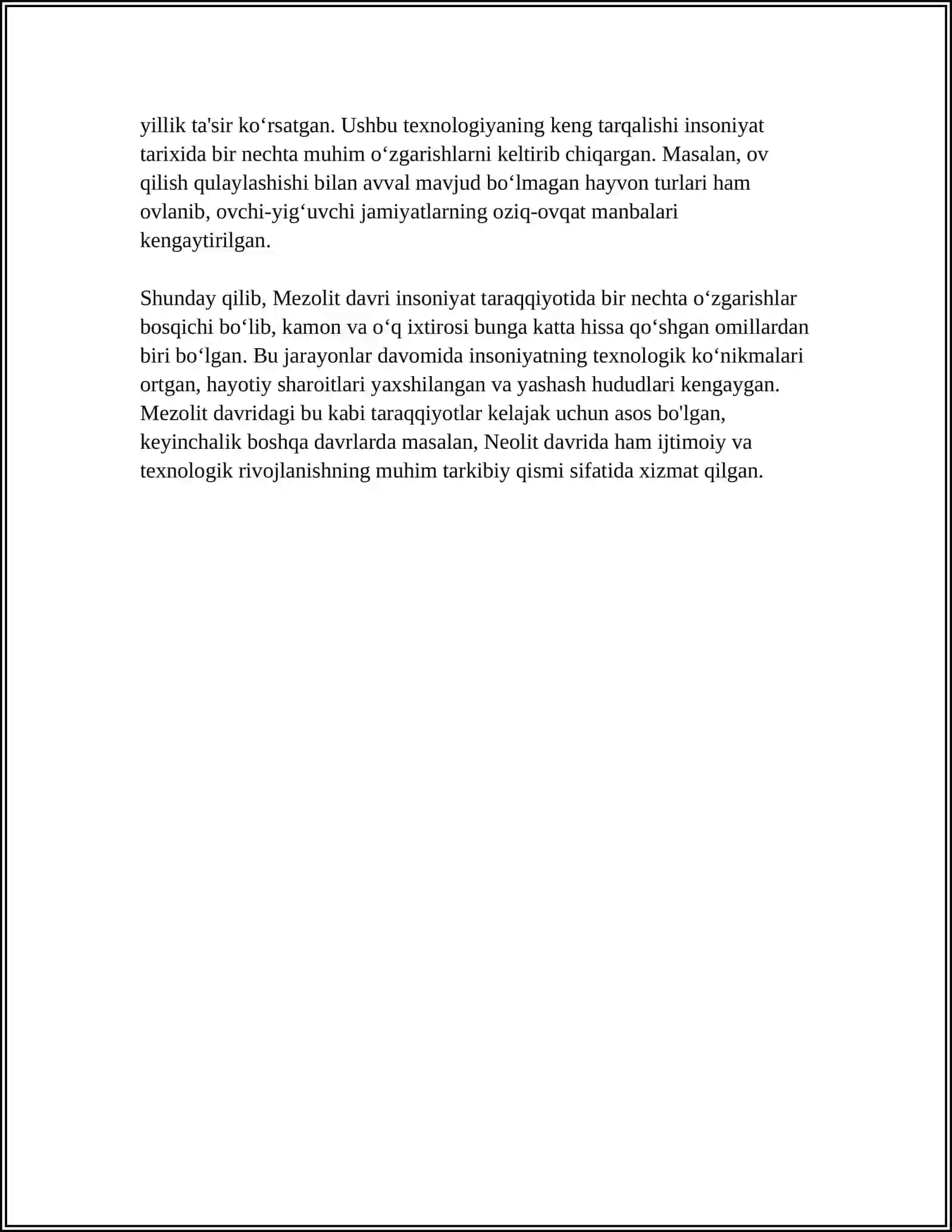 MEZOLIT DAVRINING ARXEALOGIK MADANIYATLARI.NEOLIT DAVRI ARXEOLOGIYASI 4