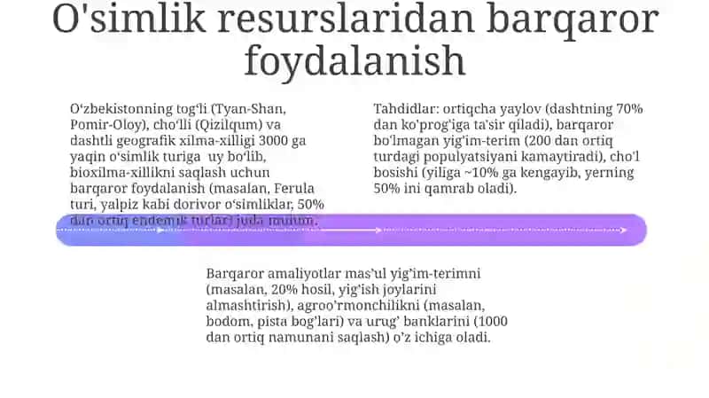 Oʻzbekistonning togʻ, choʻl, dashtlarida oʻsadigan oʻsimliklari 4
