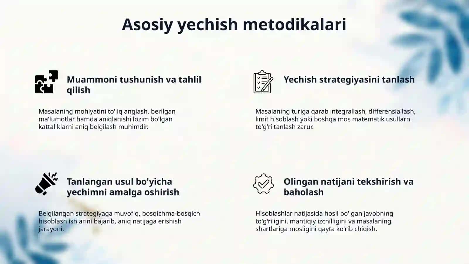 Matematik analiz misol va masalalar yechish metodikasi 4
