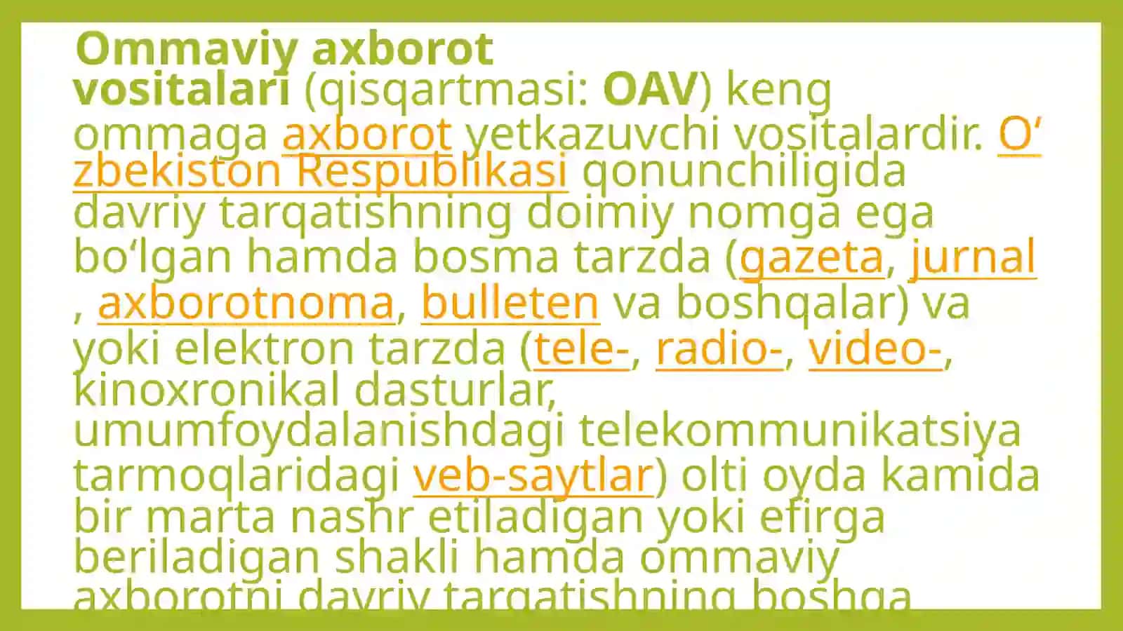 Ommaviy axborot vositalari faoliyati 4
