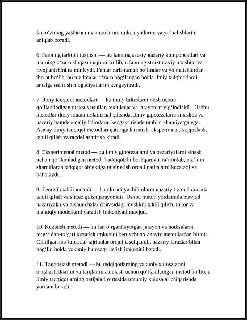 Fanning metodologik muammolari nazariya 4