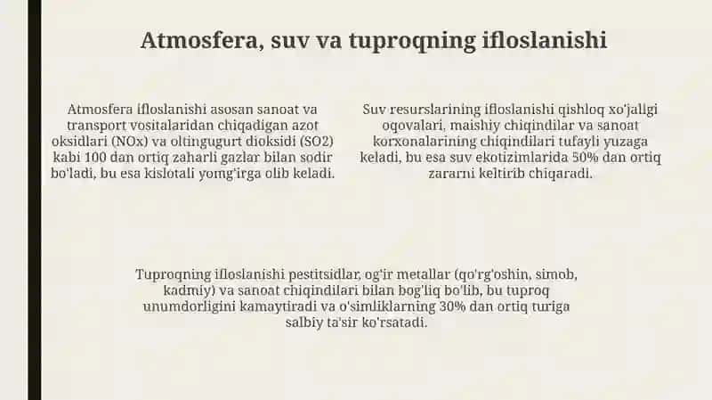 Inson biosfera omili sifatda Inson faoliyating biosferaga tasiri 4
