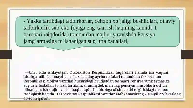 Pensiya ta'minotining moliyaviy manbalari 4