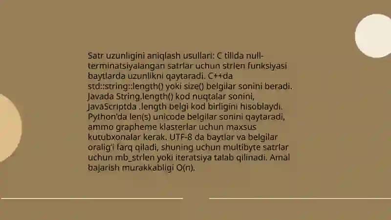 Dasturlarda satirlar bilan ishlash usullari 4