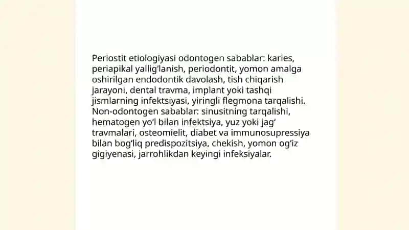 O'g'iz bo'shlig'ining yiringli yallig'lanishi kasaliklari (periostit) 4
