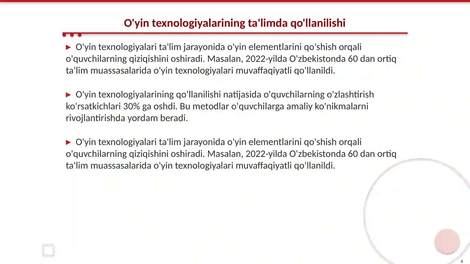 Taʼlim jarayonida oʻyin texnologiyalarini qoʻllash 4