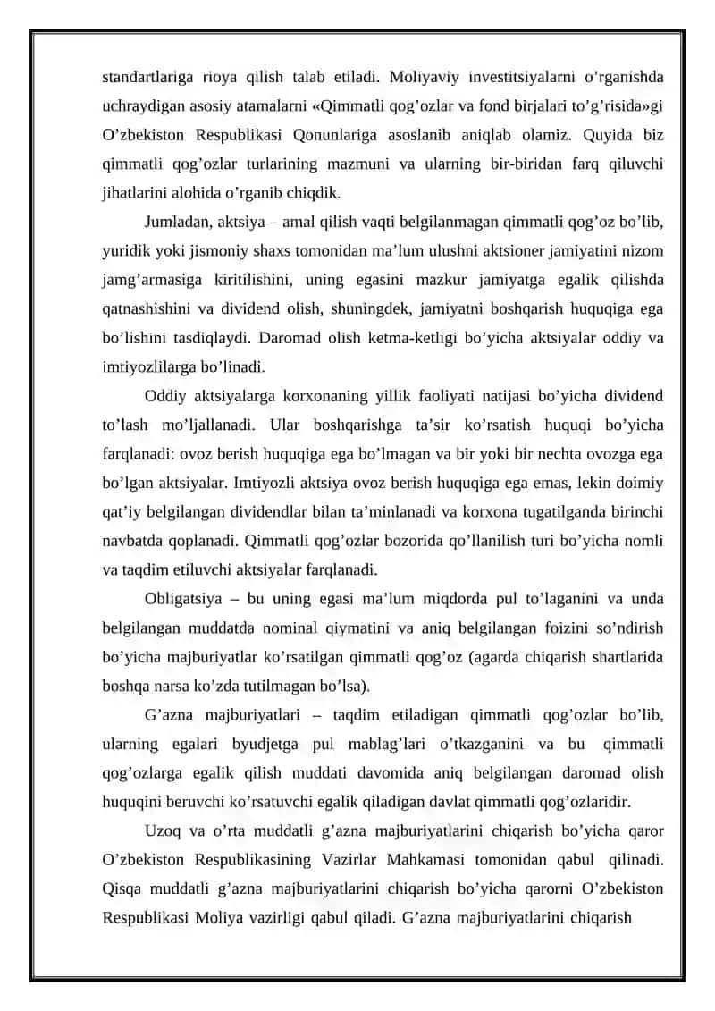Xo‘jalik yurituvchi sub’ektlarning qimmatli qog‘ozlar bozoridagi faoliyati tahlili 4