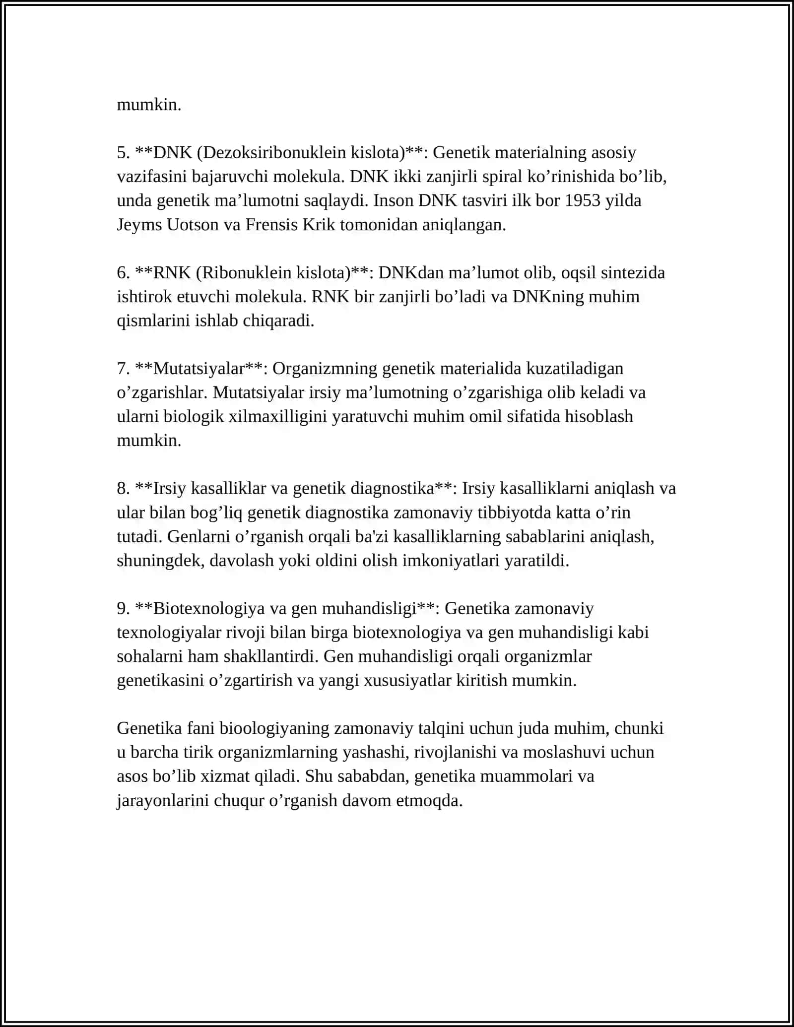 ODAM GENETIKASI VA O'RGANISH METODLARI 4