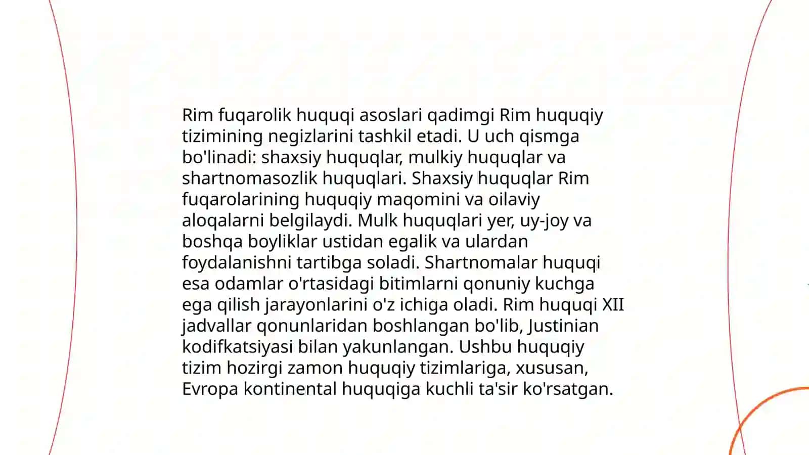 Rim huquqining asosiy belgilari 4