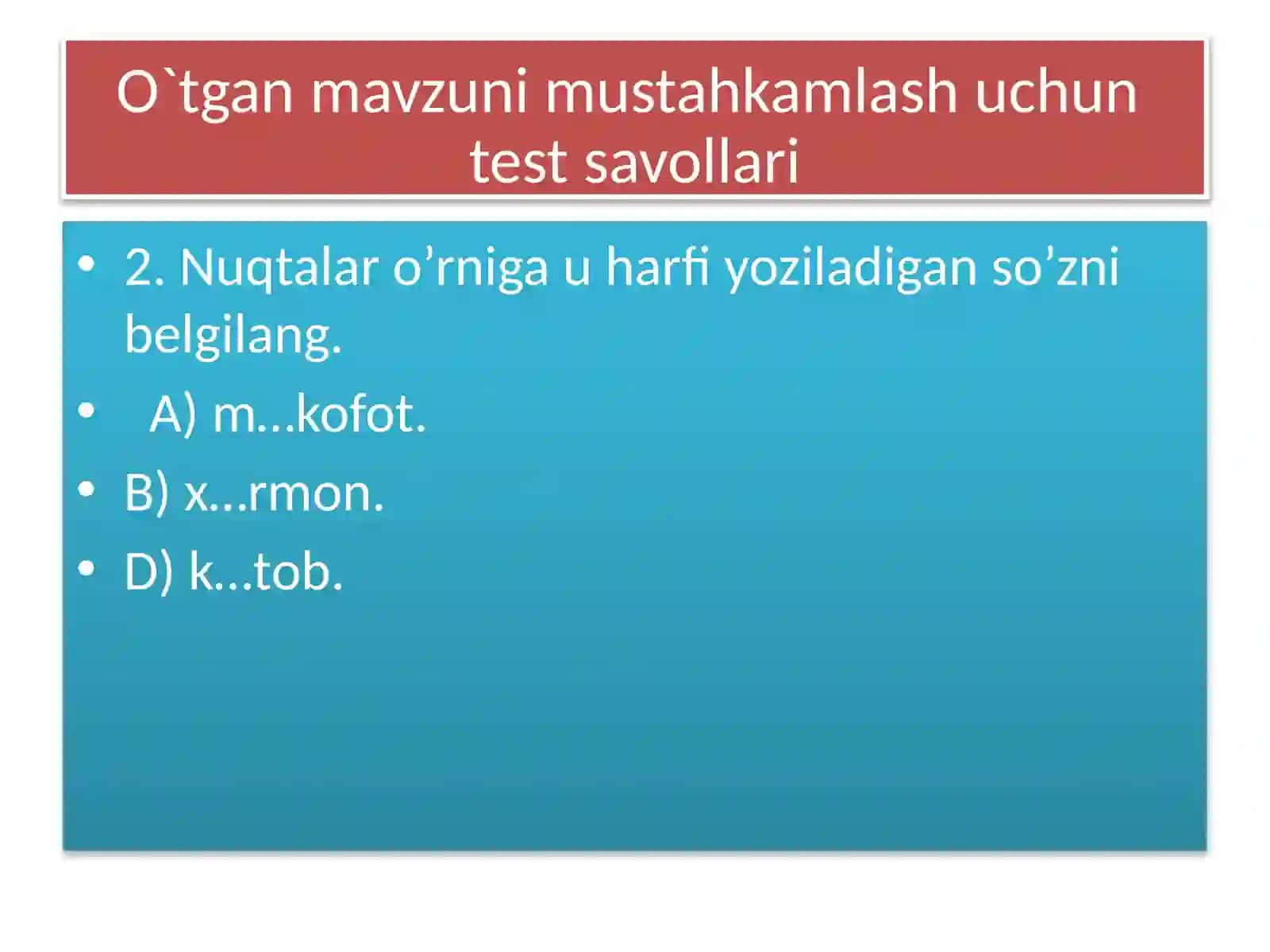 3-sinflar uchun Sifat so'z turkumi 4