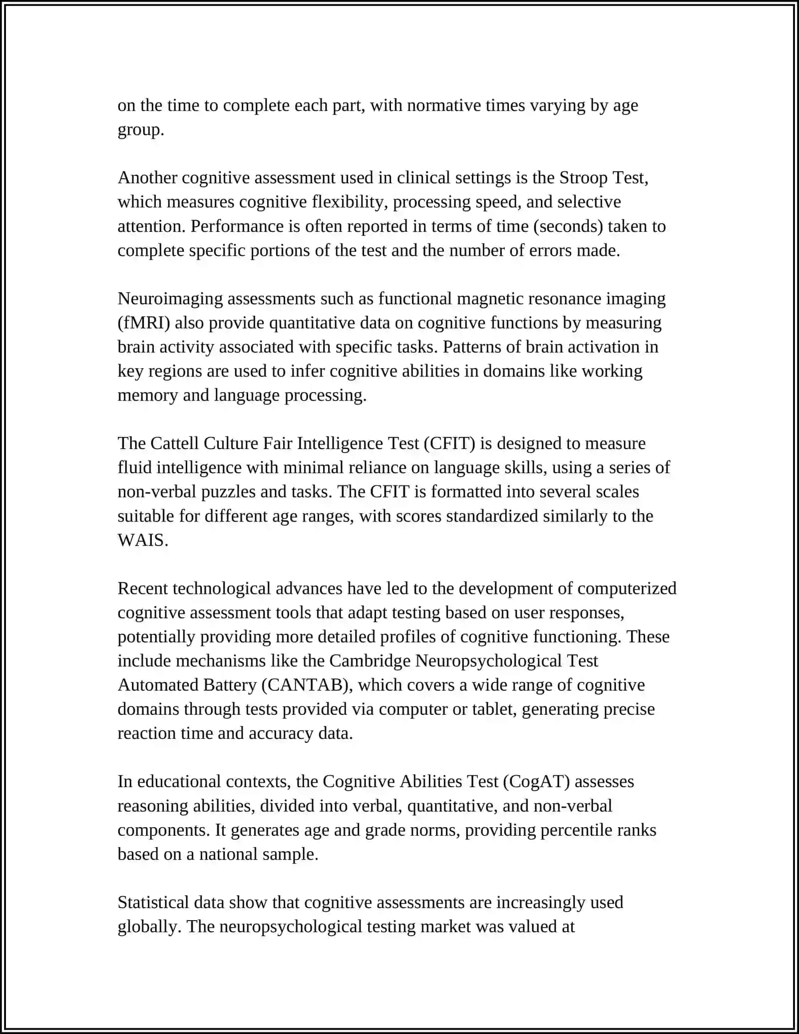 ASSESSING STUDENT'S INTELLECTUAL CAPABILITIES 4