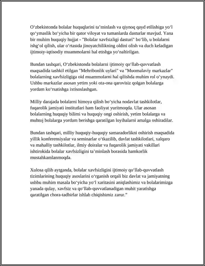 Bolalar xavfsizligini ijtimoiy qo‘llab quvvatlash tizimlarini órganish 4